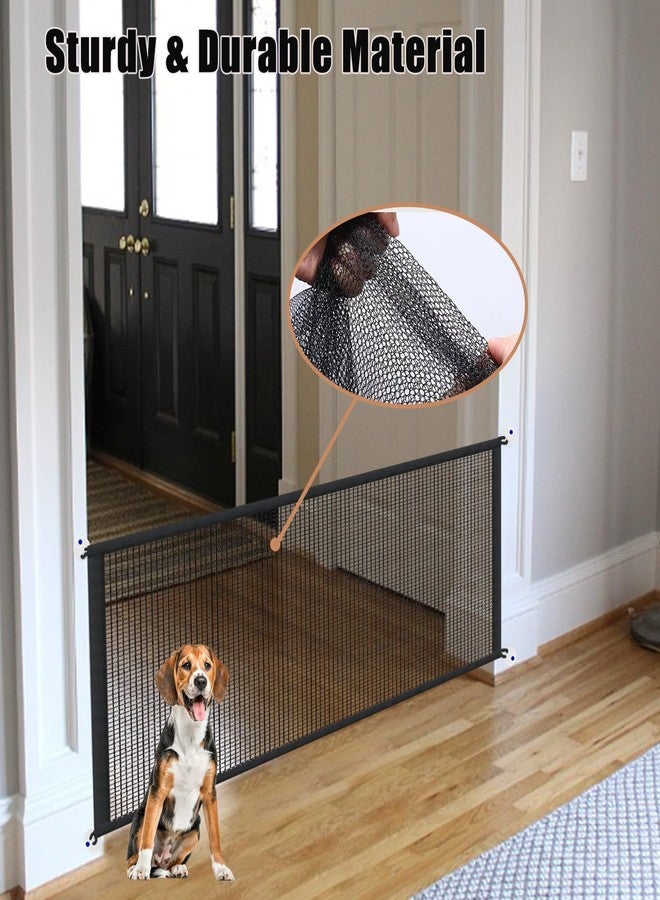 LWFCOEE Magic Pet Gate for The House, 71.5" W X 31" H Portable Extra Wide Dog Gates for Doorways, Stairs, No Drill Durable Mesh Puppy Dog Safety Fence Guard, 6 Hooks - Image 3